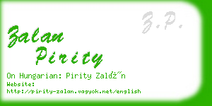 zalan pirity business card